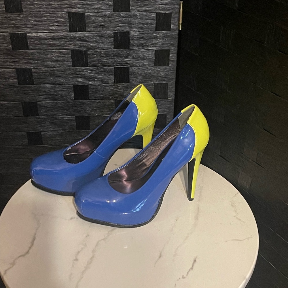 Simply Vera Vera Wang High Platform 5" High Heels Blue/Green Women's- Size 6M - Picture 4 of 13